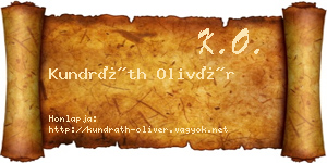 Kundráth Olivér névjegykártya